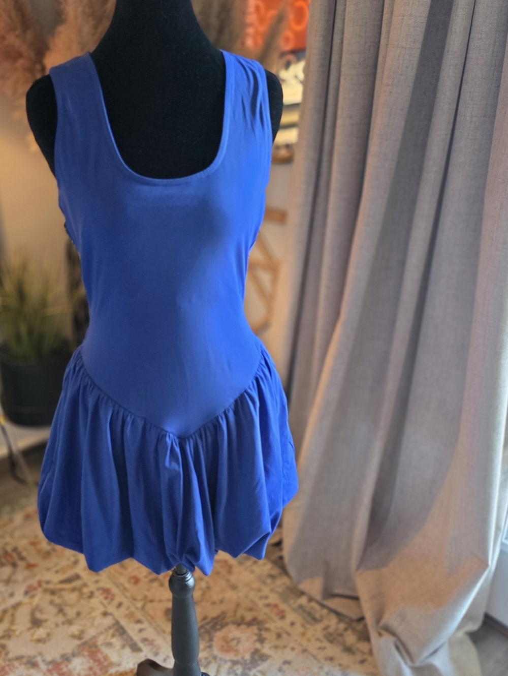 Daily Practice Activewear Tank Bubble Dress Vibrant Blue NWT MED